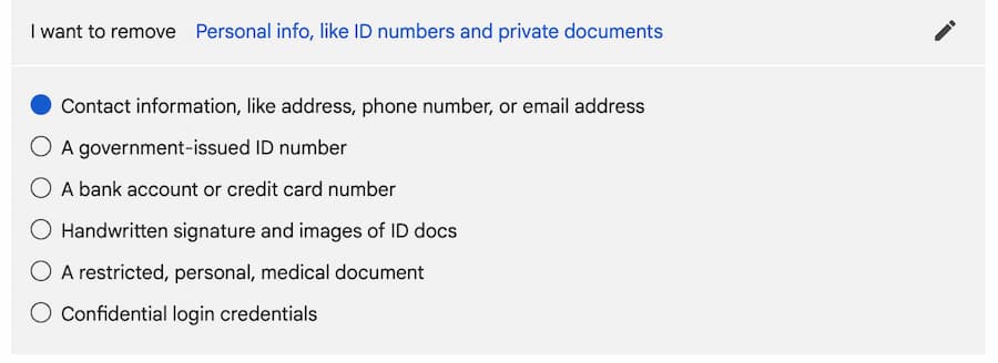 Remove contact information