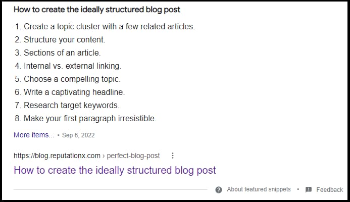 Example of a well-optimized title tag in search results