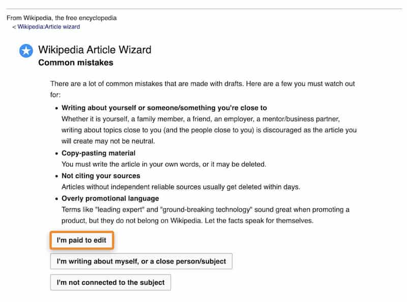 Wikipedia article wizard