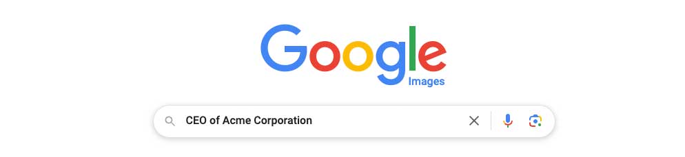Example of a search box showing a query for CEO of Acme Corporation.
