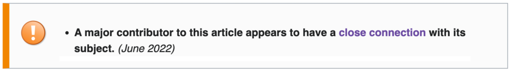 Wikipedia Conflict of Interest Banner