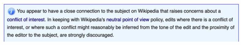 conflict of interest notification
