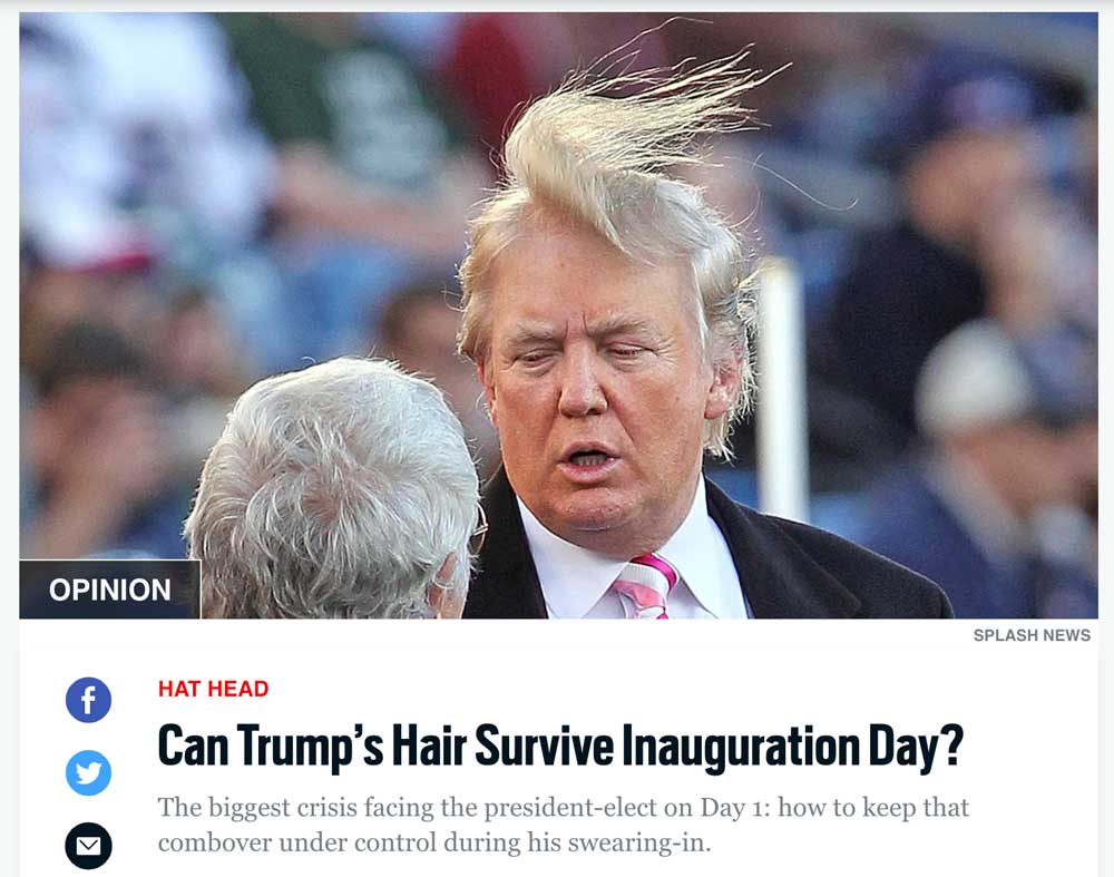 Daily Beast article about Trump's hair as a personal branding element
