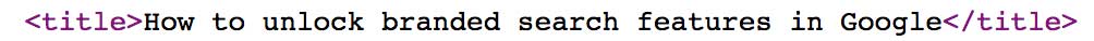 Example of an HTML title tag in page source code