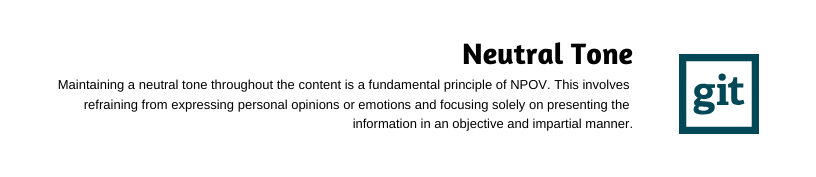 Wikipedia example illustrating neutral, objective tone in article writing.