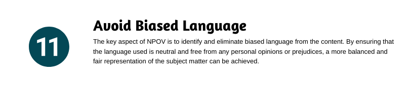 Wikipedia example showing biased language replaced with neutral phrasing.