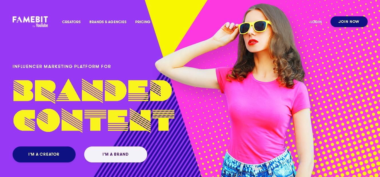 Screenshot of an influencer marketplace platform showing creator profiles and sponsorship opportunities