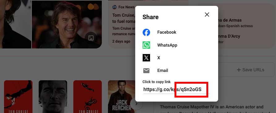 To find the KGMID, first copy the share link.