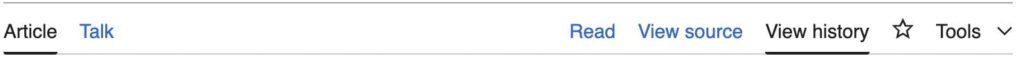 Where to find the View History tab in Wikipedia.