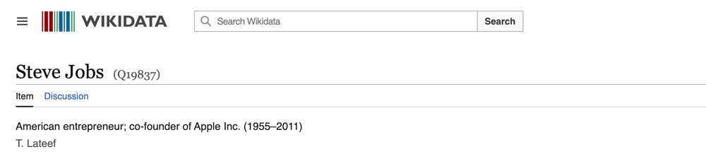 wikidata entry for steve jobs