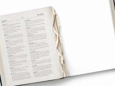 image of book with pages ripped from it