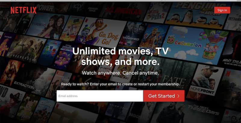 netflix landing page
